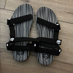 Disney Nightmare Before Christmas Black and White Sandals